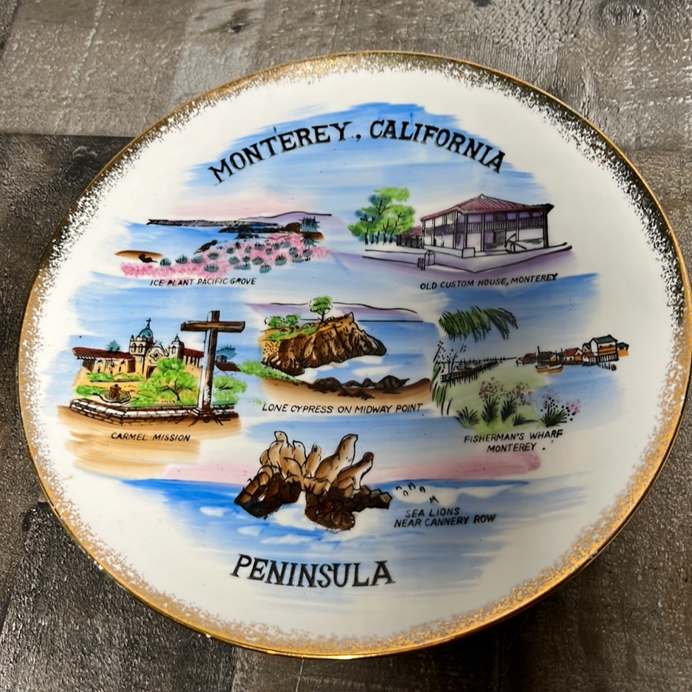 Vintage EFCCO Ceramic Monterey CA Collector Plate Made Japan